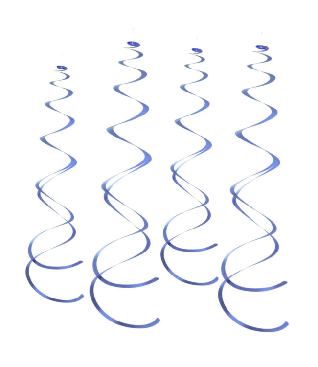 Q2party Blauwe Hangdecoratie Swirl Slingers 55cm 6 Stuks