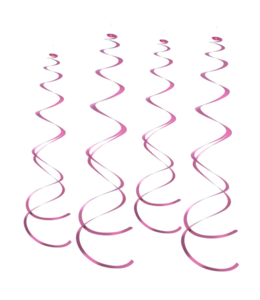 Q2party Roze Hang Decoratie Swirl Slingers 55cm 6 Stuks