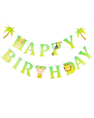 Q2party Happy Birthday Slinger Jungle Versiering
