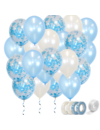 Q2party Blauwe & Witte Ballonnen Gender Reveal Babyshower Versiering 30 Stuks