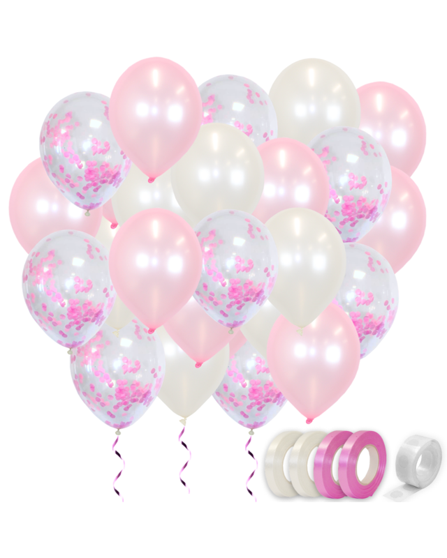 Q2party Roze & Witte Ballonnen Gender Reveal Babyshower Versiering 30 Stuks
