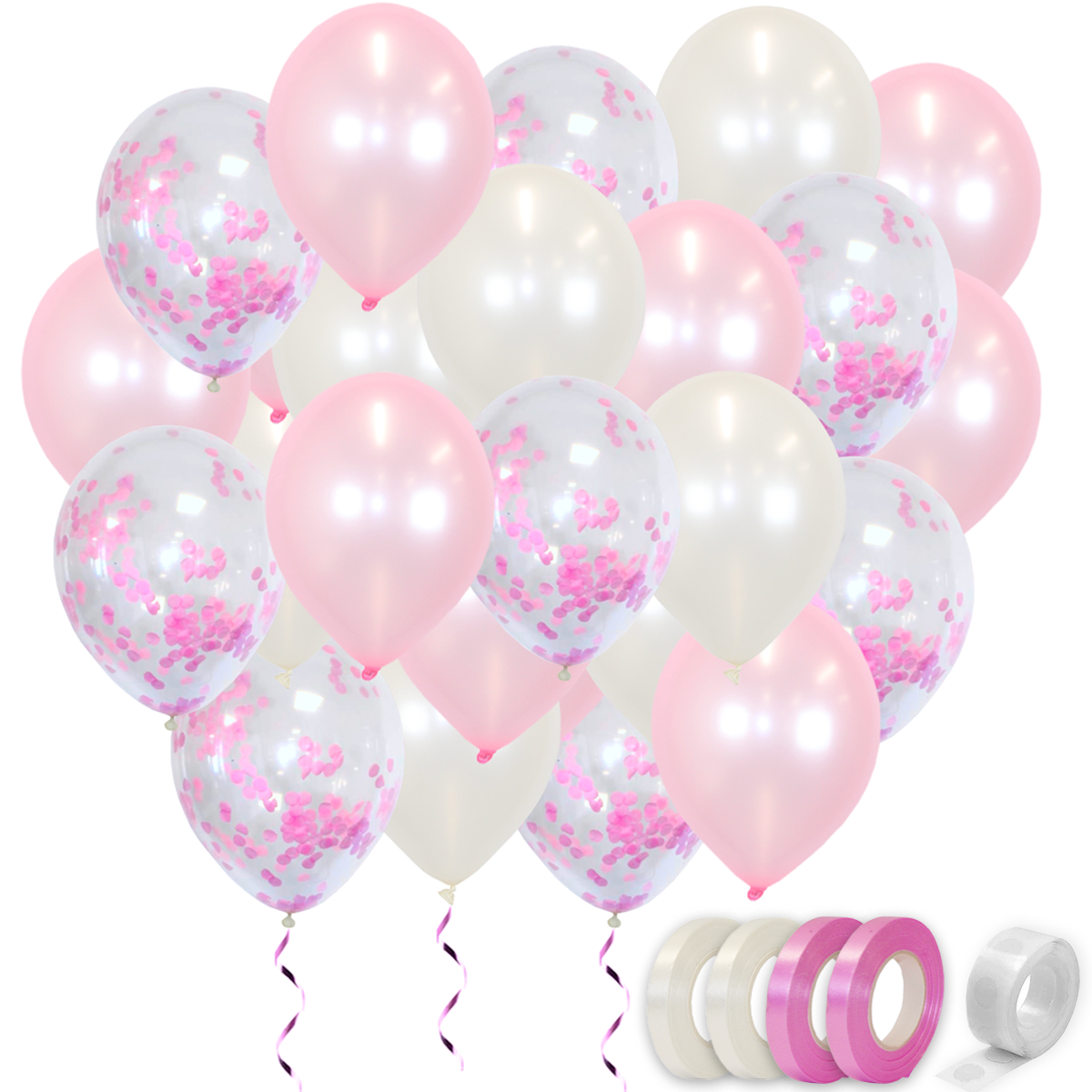 Q2party Roze & Witte Ballonnen Gender Reveal Babyshower Versiering 125 Stuks