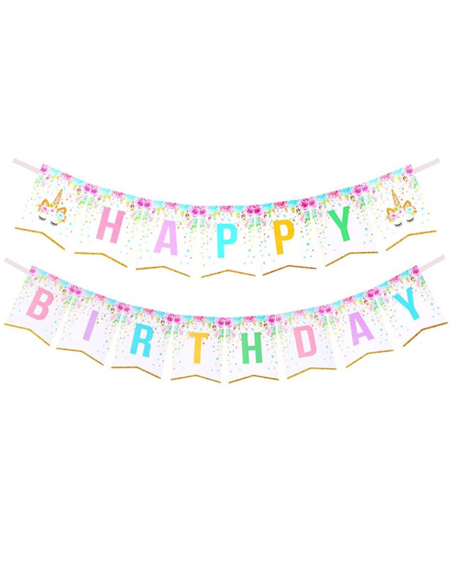 Q2party Eenhoorn Happy Birthday Slinger Unicorn Versiering