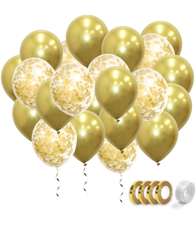 Afdrukken Ver weg Monet Gouden Ballonnen Confetti Ballon Versiering 20 Stuks - Q2Party