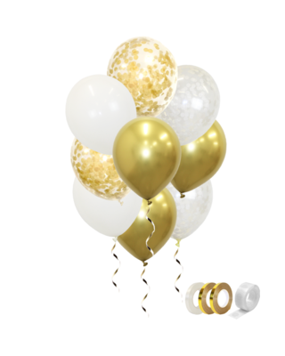 Q2party Gouden Witte Ballonnen Confetti Ballon Huwelijk Versiering 40 Stuks