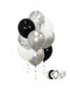 Q2party Zilveren Witte Zwarte Ballonnen Confetti Ballon Versiering 40 Stuks