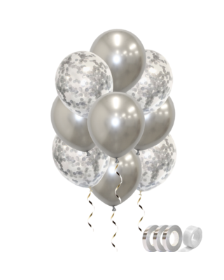 Q2party Zilveren Ballonnen Confetti Ballon Versiering 40 Stuks