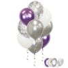 Zilveren Witte Paarse Ballonnen Confetti Ballon Versiering 40 Stuks