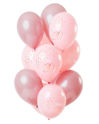 Folat Elegant Lush Blush Ballonnen 30 Jaar Versiering 30 Cm 12 Stuks