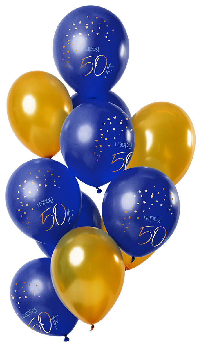 Folat Elegant True Blue Ballonnen 50 Jaar Versiering 30 Cm 12 Stuks
