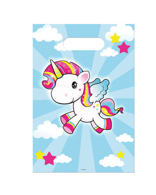 Folat Eenhoorn Uitdeelzakjes Unicorn Verjaardag Versiering 30x18 Cm 8 Stuks