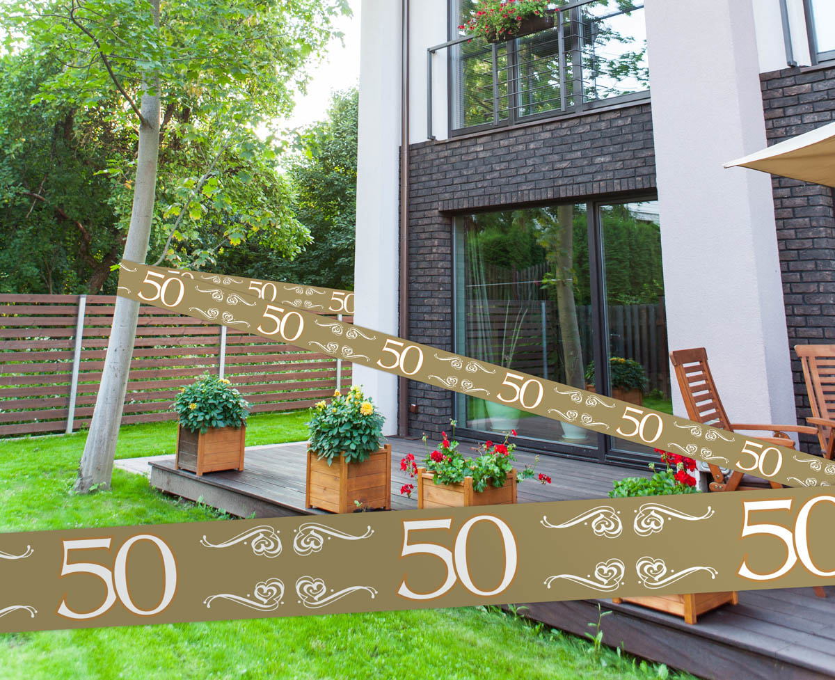 Folat Afzetlint 50 Jaar Goud Jubileum Versiering 15 Meter