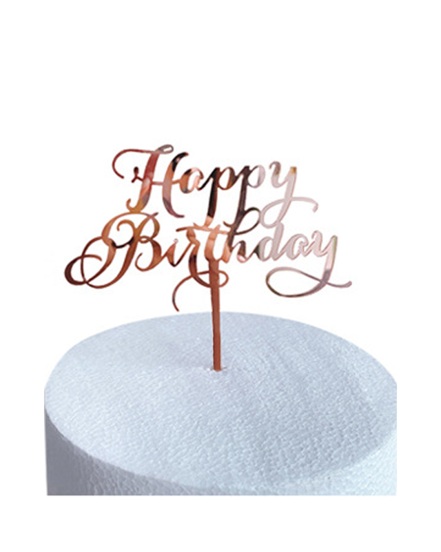 Q2party Happy Birthday Taartopper Taart Versiering Rose Goud