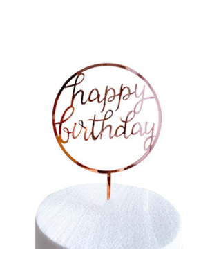 Q2party Happy Birthday Taartopper Taart Versiering Rose Goud