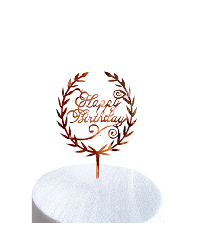 Q2party Happy Birthday Taartopper Taart Versiering Rose Goud