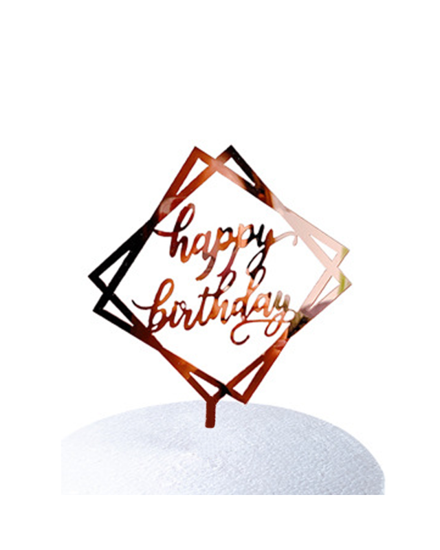 Q2party Happy Birthday Taartopper Taart Versiering Rose Goud