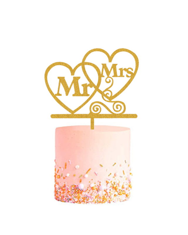 Q2party Huwelijk Bruiloft Taartopper Taart Versiering Goud