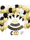 Q2party Happy Birthday Slinger Verjaardags Pakket Zwart & Goud