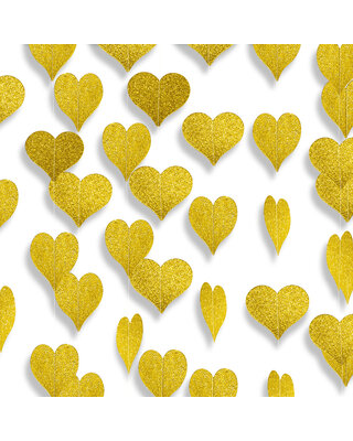 Q2party Hartjes Slinger Goud Versiering 4 Meter