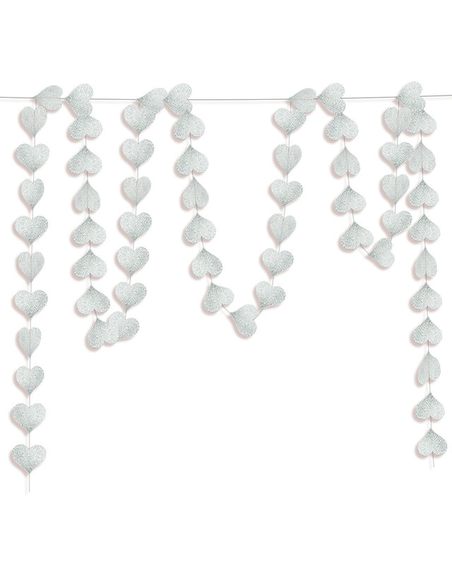 Q2party Hartjes Slinger Zilver Versiering 4 Meter