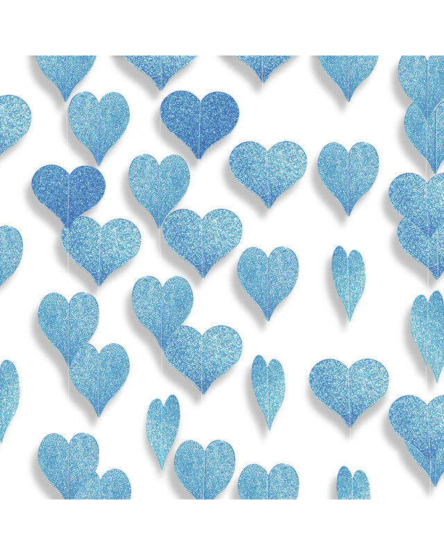 Q2party Hartjes Slinger Blauw Versiering 4 Meter