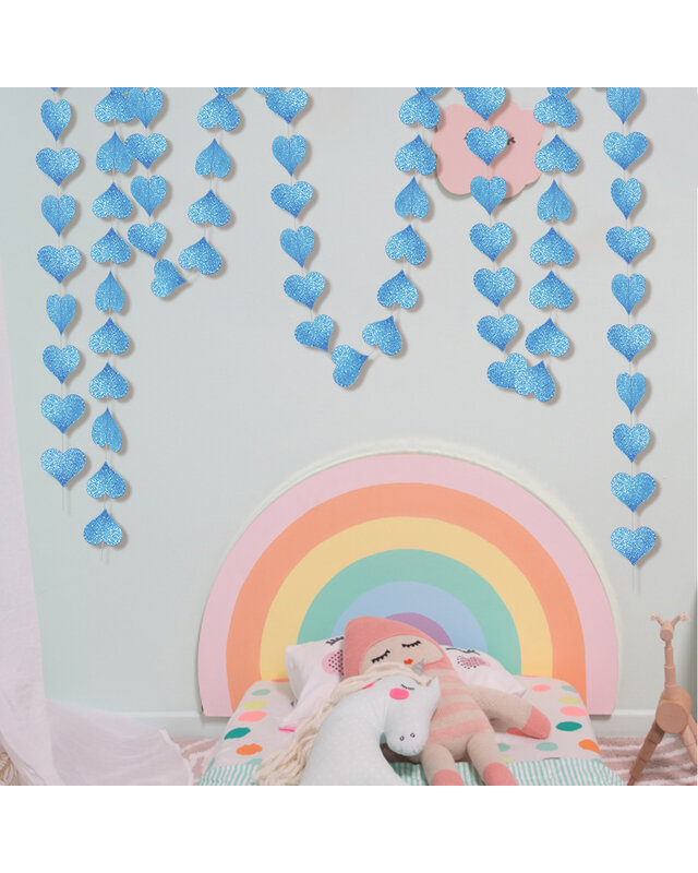 Q2party Hartjes Slinger Blauw Versiering 4 Meter