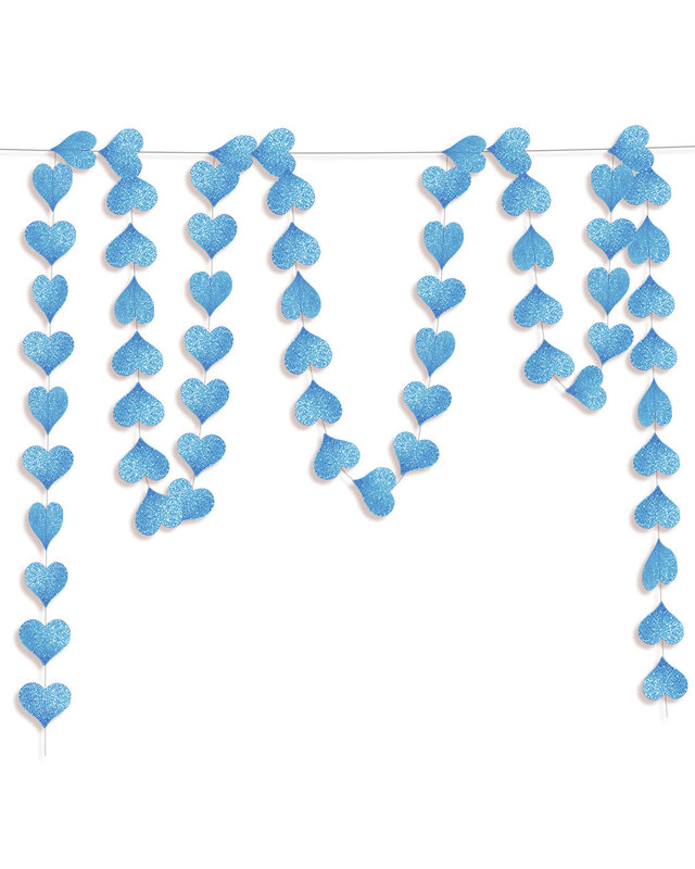 Q2party Hartjes Slinger Blauw Versiering 4 Meter