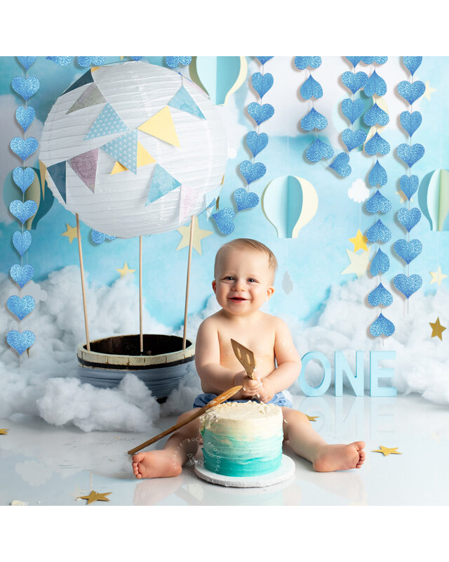 Q2party Hartjes Slinger Blauw Versiering 4 Meter