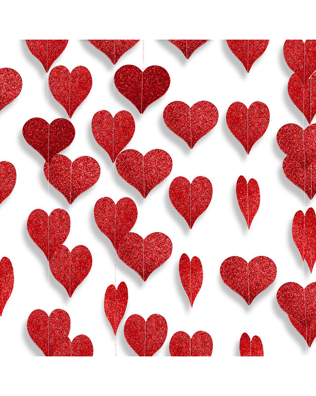Q2party Hartjes Slinger Rood Versiering 4 Meter