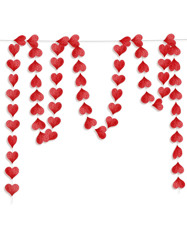 Q2party Hartjes Slinger Rood Versiering 4 Meter