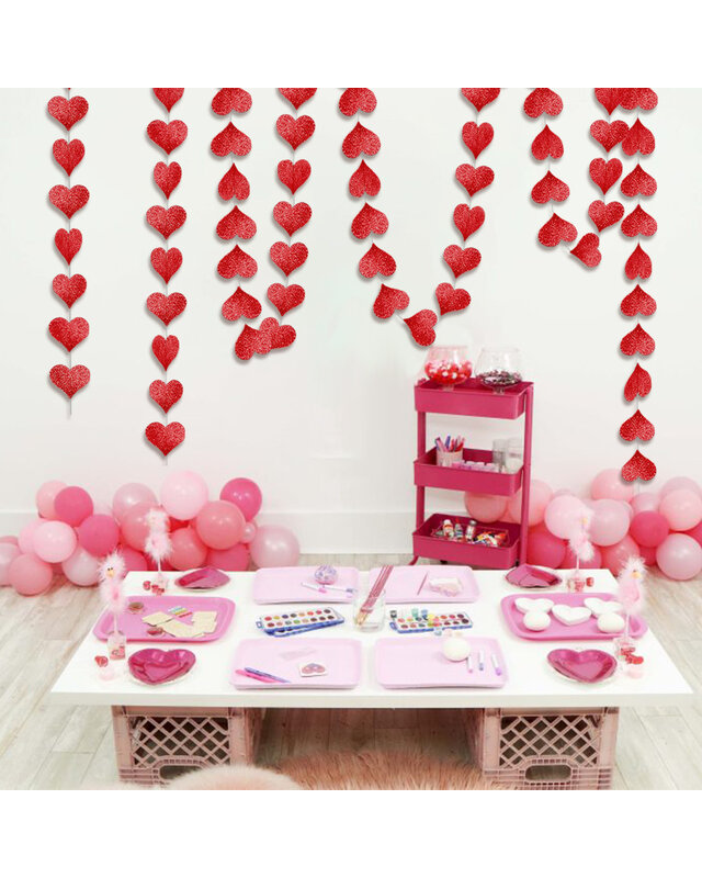 Q2party Hartjes Slinger Rood Versiering 4 Meter