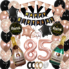 85 Jaar Zwart Rose Goud Versiering Slingers Pakket