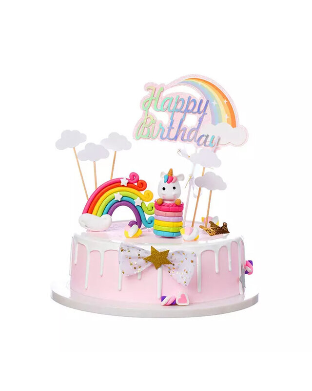 Q2party Eenhoorn Taarttopper Unicorn Cake Topper Versiering