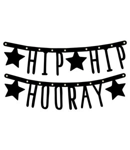 Haza Hip Hip Hooray Letter Slinger Zwart 150 Cm