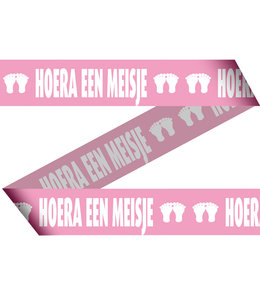 Folat Hoera Meisje Afzetlint Babyshower Decoratie 30 Cm 8 Stuks