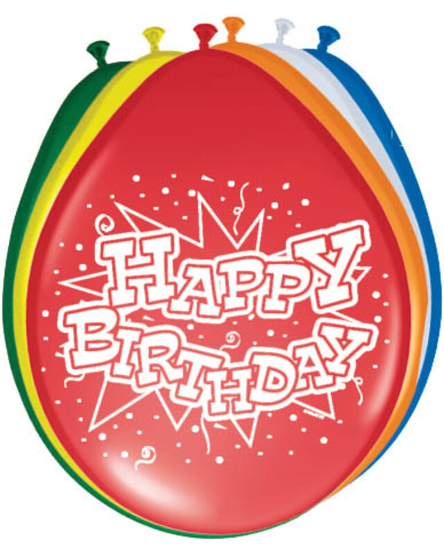 Folat Happy Birthday Ballonnen Verjaardag Versiering 30 Cm 8 Stuks
