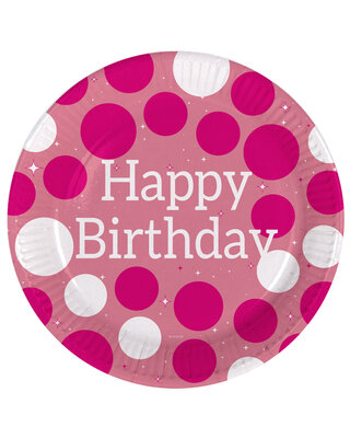 Folat Happy Birthday Papieren Borden 23 Cm 8Stuks