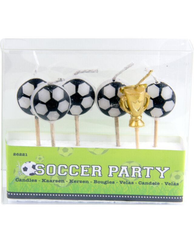 Folat Voetbal Taart Kaarsjes Versiering 6 Stuks