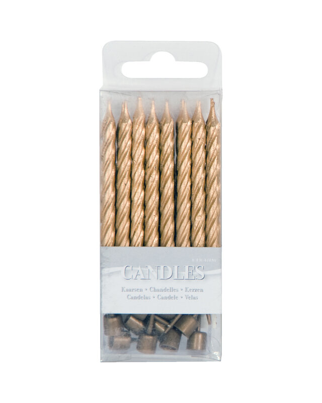 Folat Gouden Taart Kaarsjes 16 Stuks