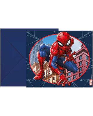 Folat Spiderman Kinderuitnodiging Kaarten 6 Stuks