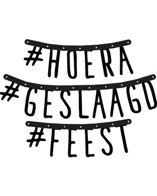 Haza Hoera Geslaagd Feest Letterslinger 2.1m
