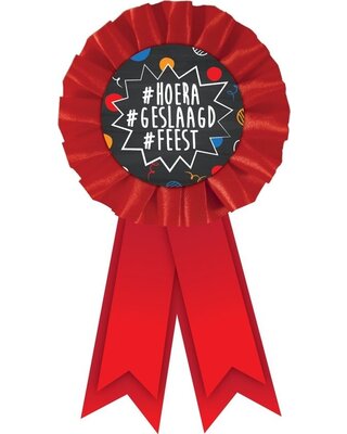 Haza Hoera Geslaagd Feest Rozet