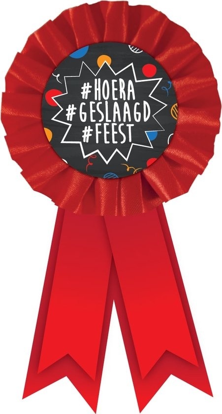 Haza Hoera Geslaagd Feest Rozet