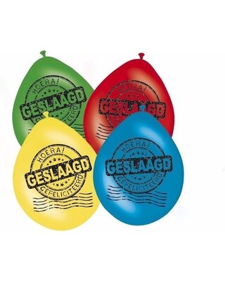 Folat Geslaagd Versiering Ballonnen 30cm 8 stuks