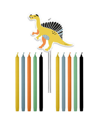 Folat Dino Taart kaarsen versiering 11 Stuks
