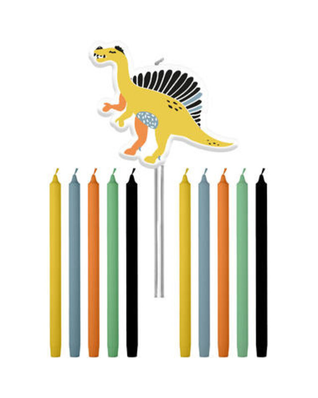 Folat Dino Taart kaarsen versiering 11 Stuks