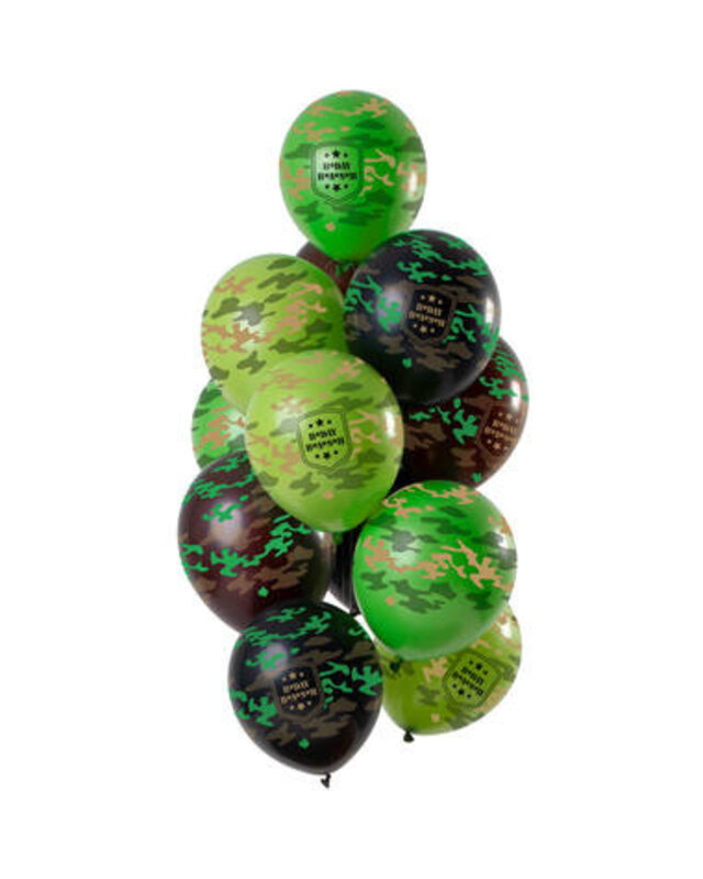 Folat Camouflage ballonnen 12 Stuks