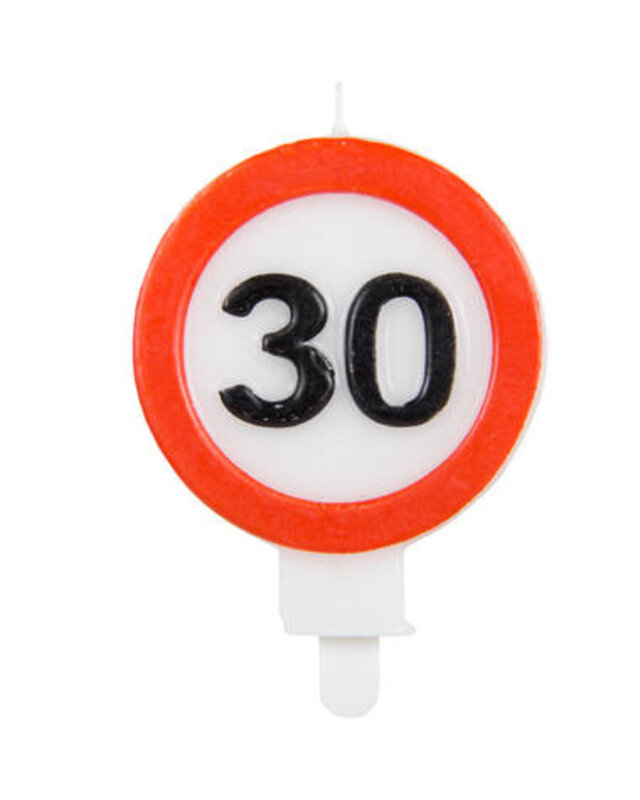 Folat Kaars verkeersbord 30 Jaar