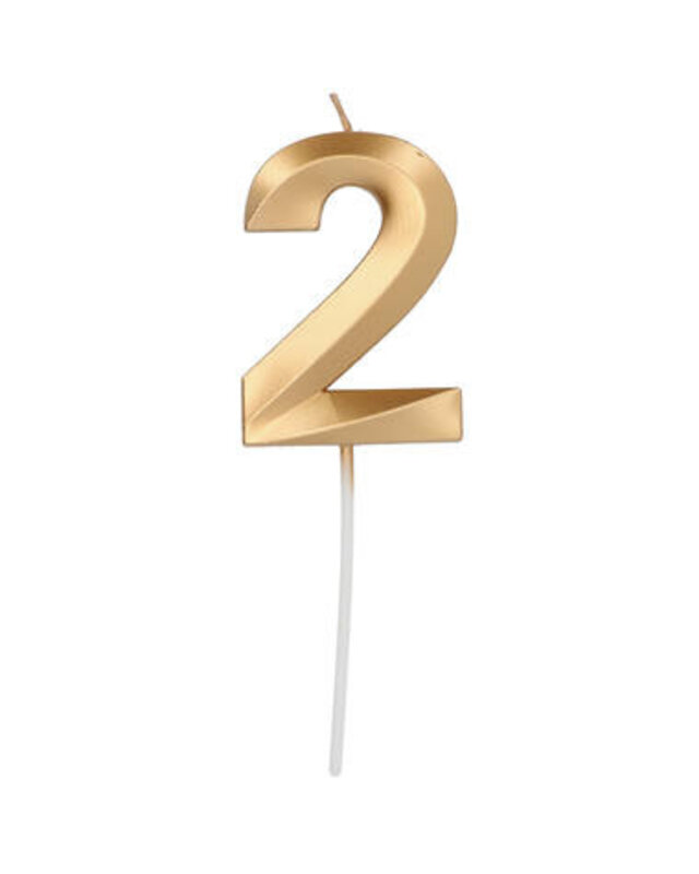 Folat Kaars Metallic goud 2 Jaar