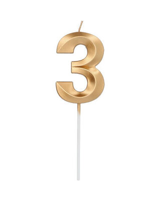 Folat Kaars Metallic goud 3 Jaar